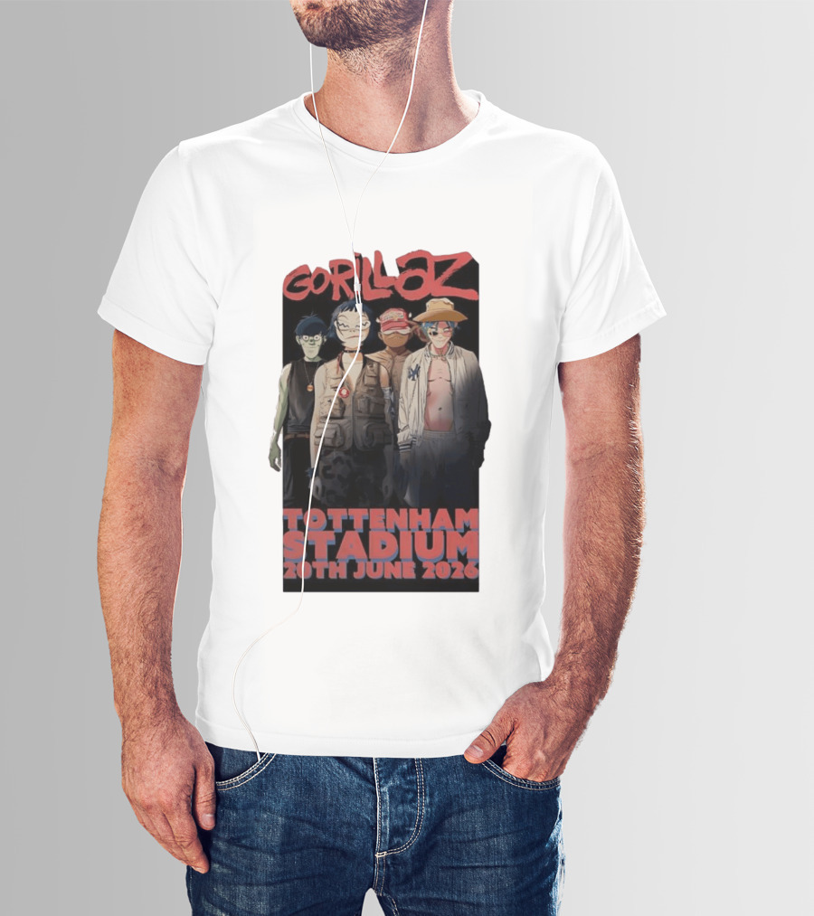 Gorillaz 2026 Tottenham Stadium London Concert 20th June T-Shirt