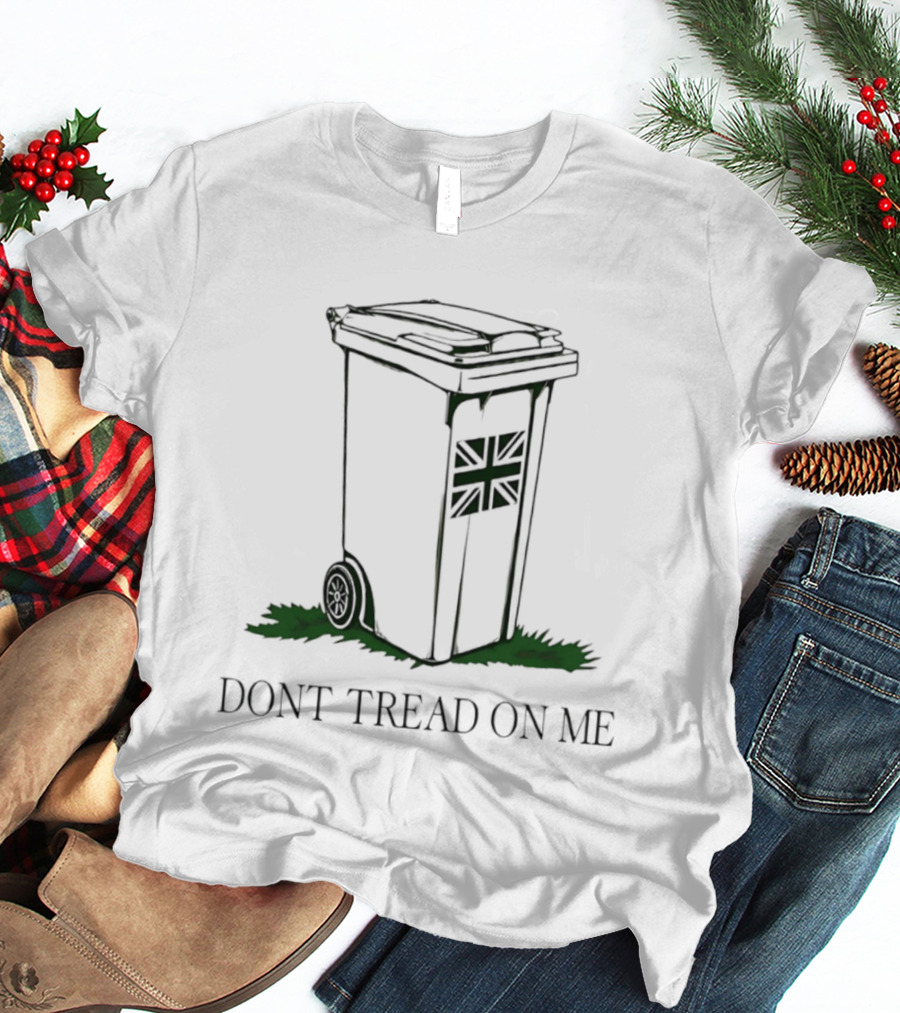 Trash Can Union Jack Flag Don't Tread On Me T-Shirt