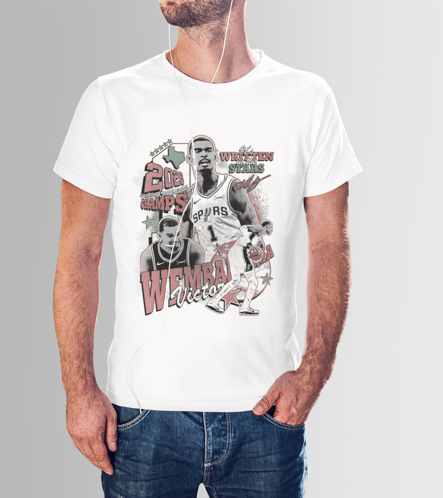 It's Written In The Stars Alien Victor Wembanyama 2026 Champs San Antonio Spurs NBA T-Shirt