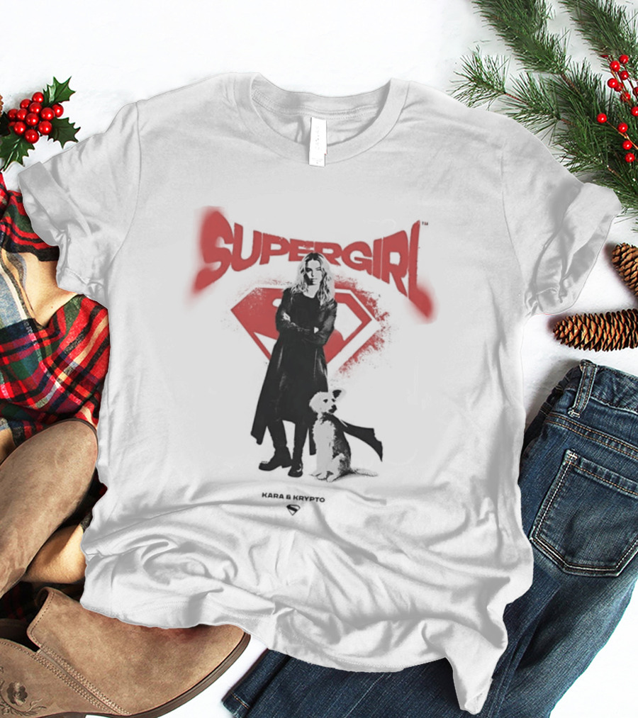 Supergirl Kara And Krypto Superman Shield DC Comics T-Shirt
