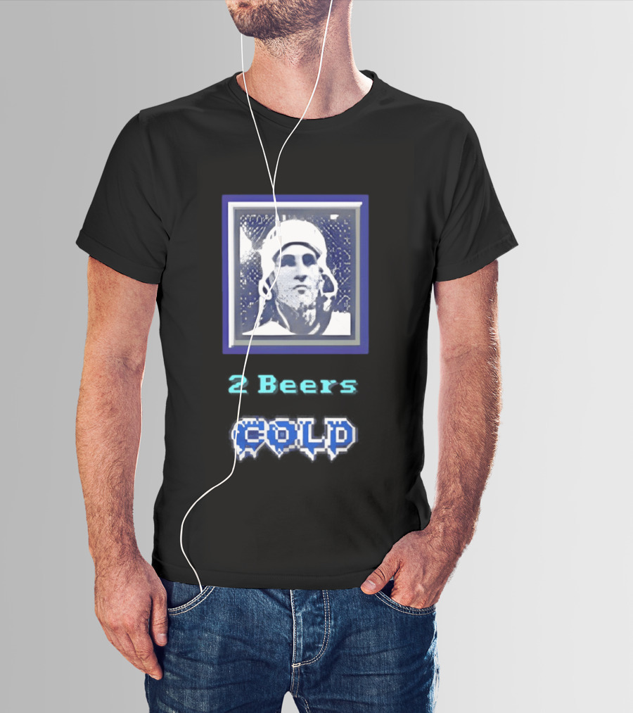 2 Beers Cold NHL Hockey Legend Portrait Ice Print T-Shirt