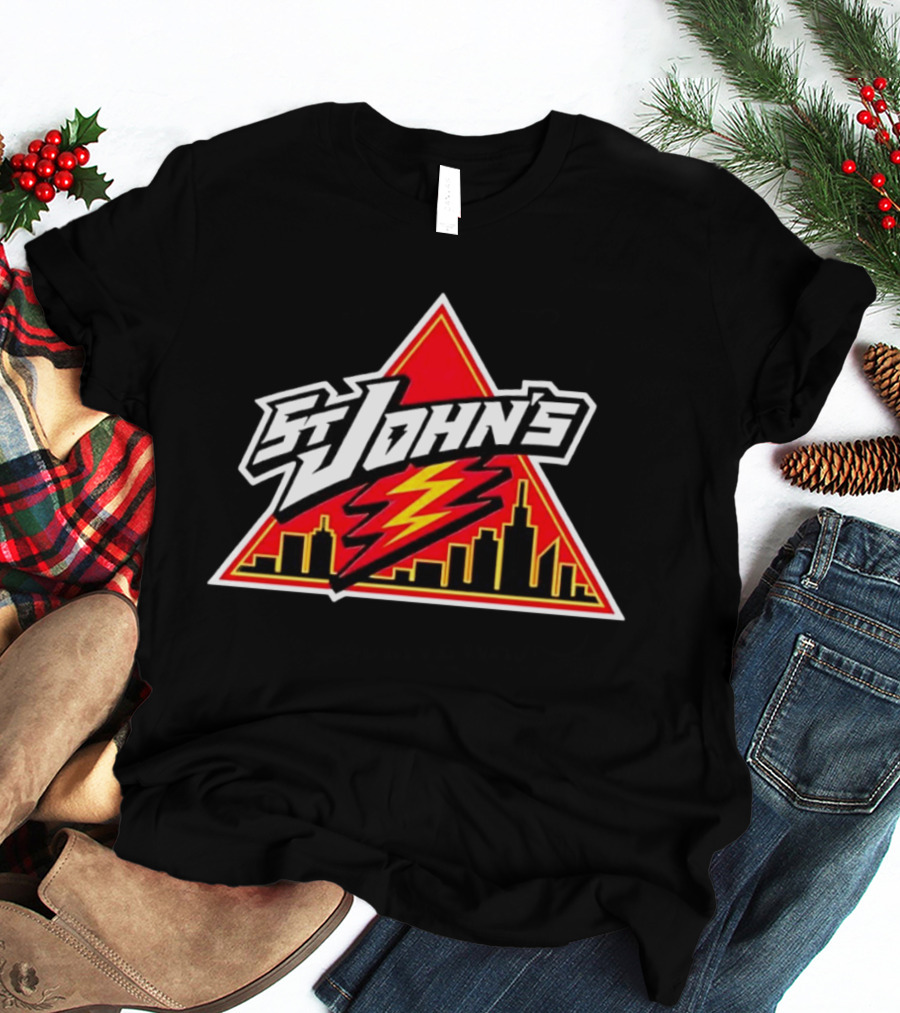 St John's City Skyline Triangle Lightning Bolt T-Shirt
