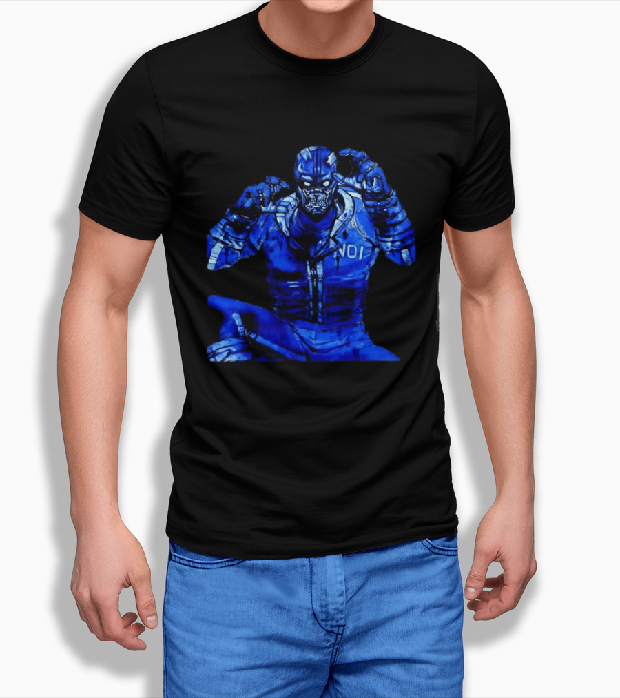 Cyberpunk Demon NDI Blue Warrior T-Shirt