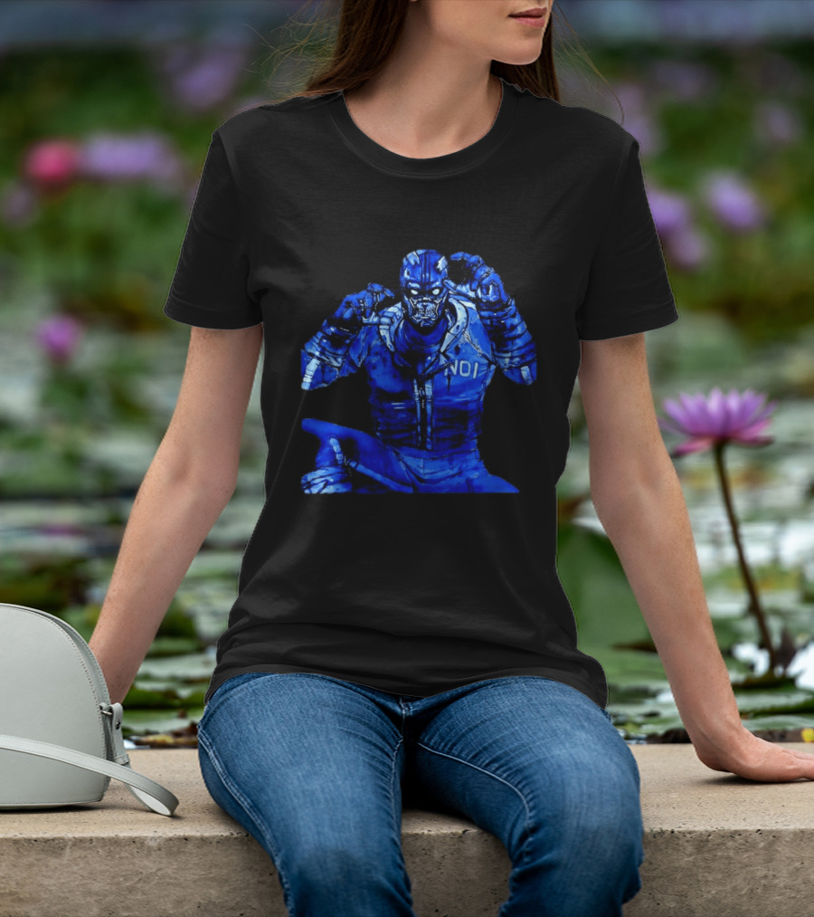 Cyberpunk Demon NDI Blue Warrior T-Shirt