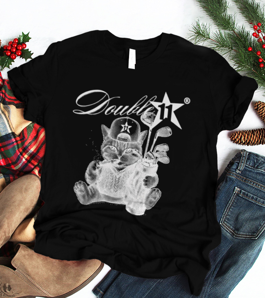 Double 11 Golfing Cat Star Golf Clubs Urban Streetwear 2026 Future T-Shirt