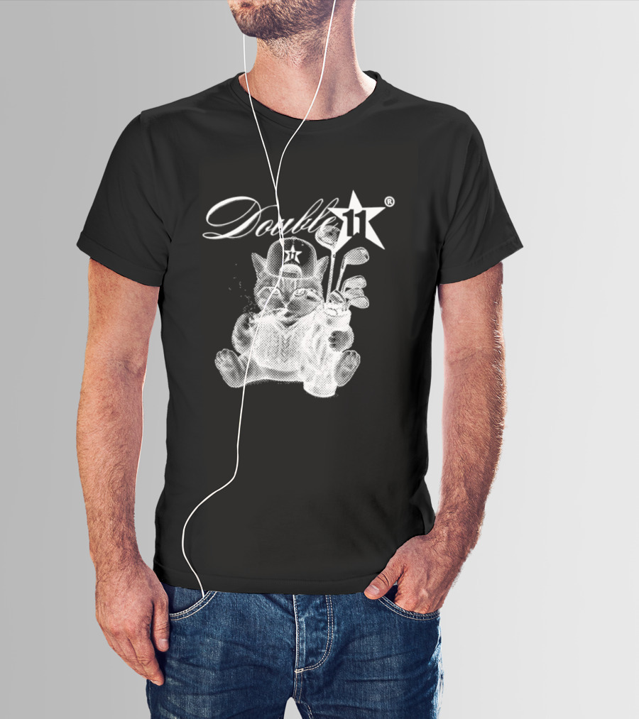 Double 11 Golfing Cat Star Golf Clubs Urban Streetwear 2026 Future T-Shirt