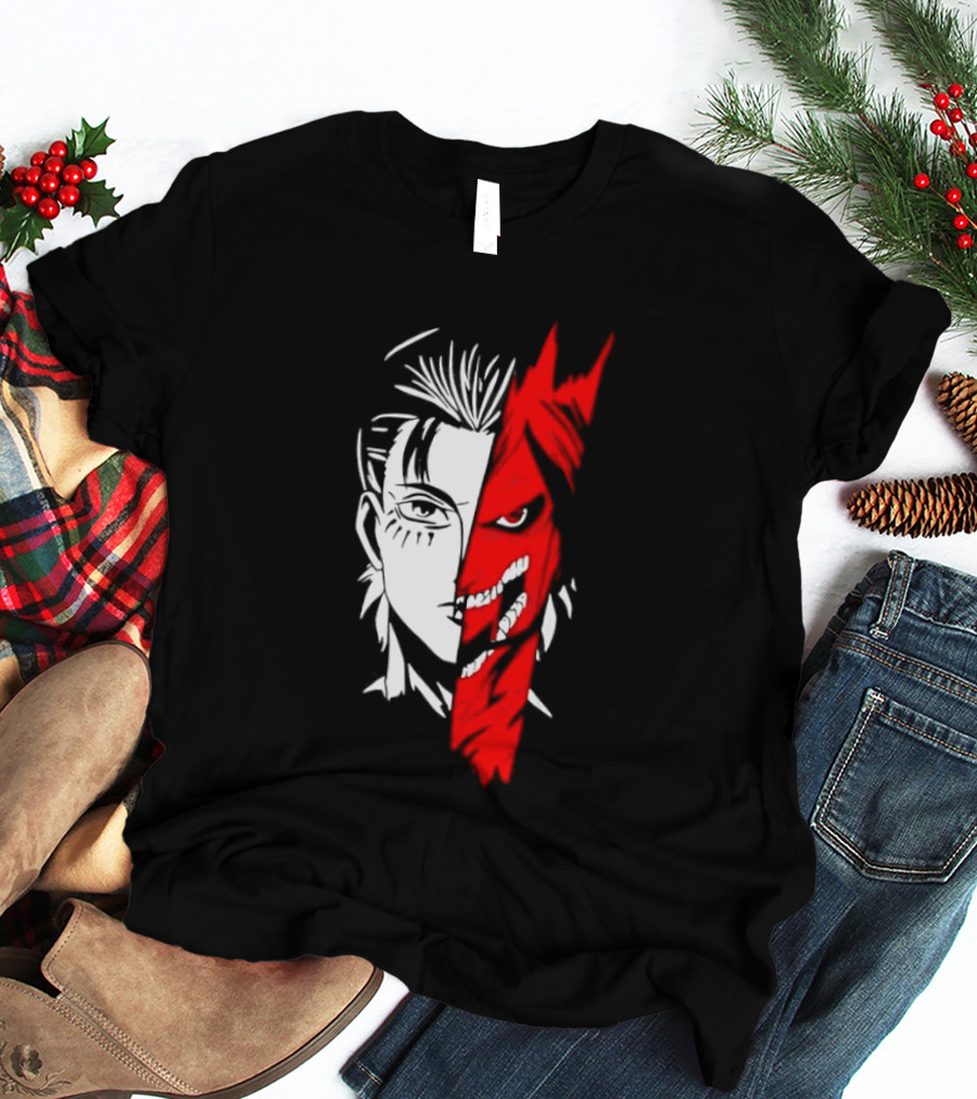 Eren Yeager Attack Titan Split Face The Rumbling 2026 Anime Manga T-Shirt