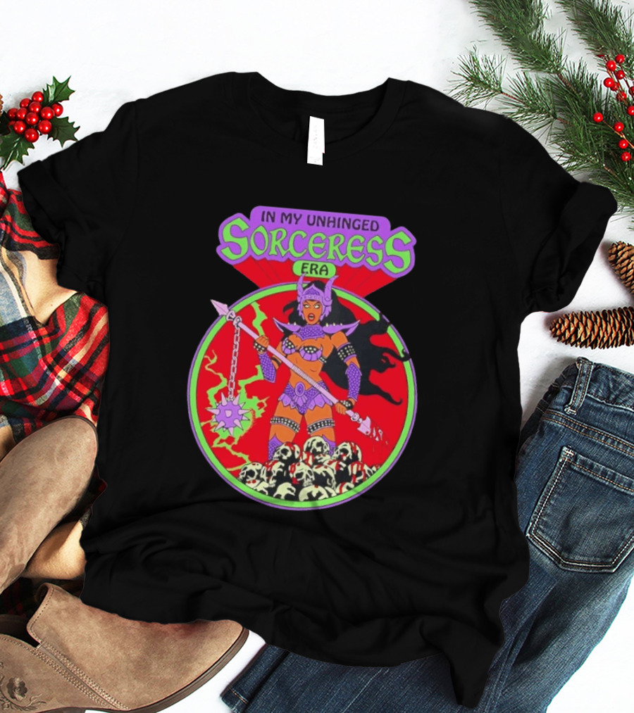 In My Unhinged Sorceress Era Warrior Witch Skulls T-Shirt