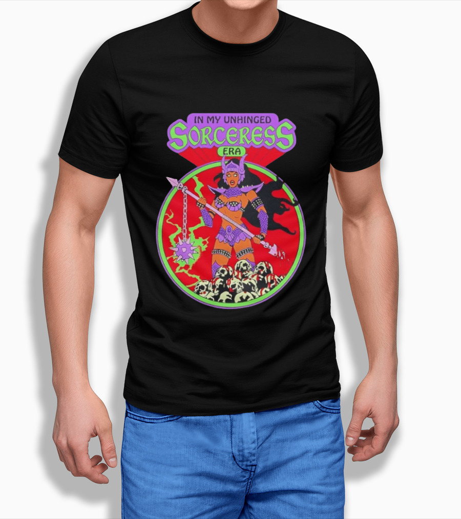 In My Unhinged Sorceress Era Warrior Witch Skulls T-Shirt