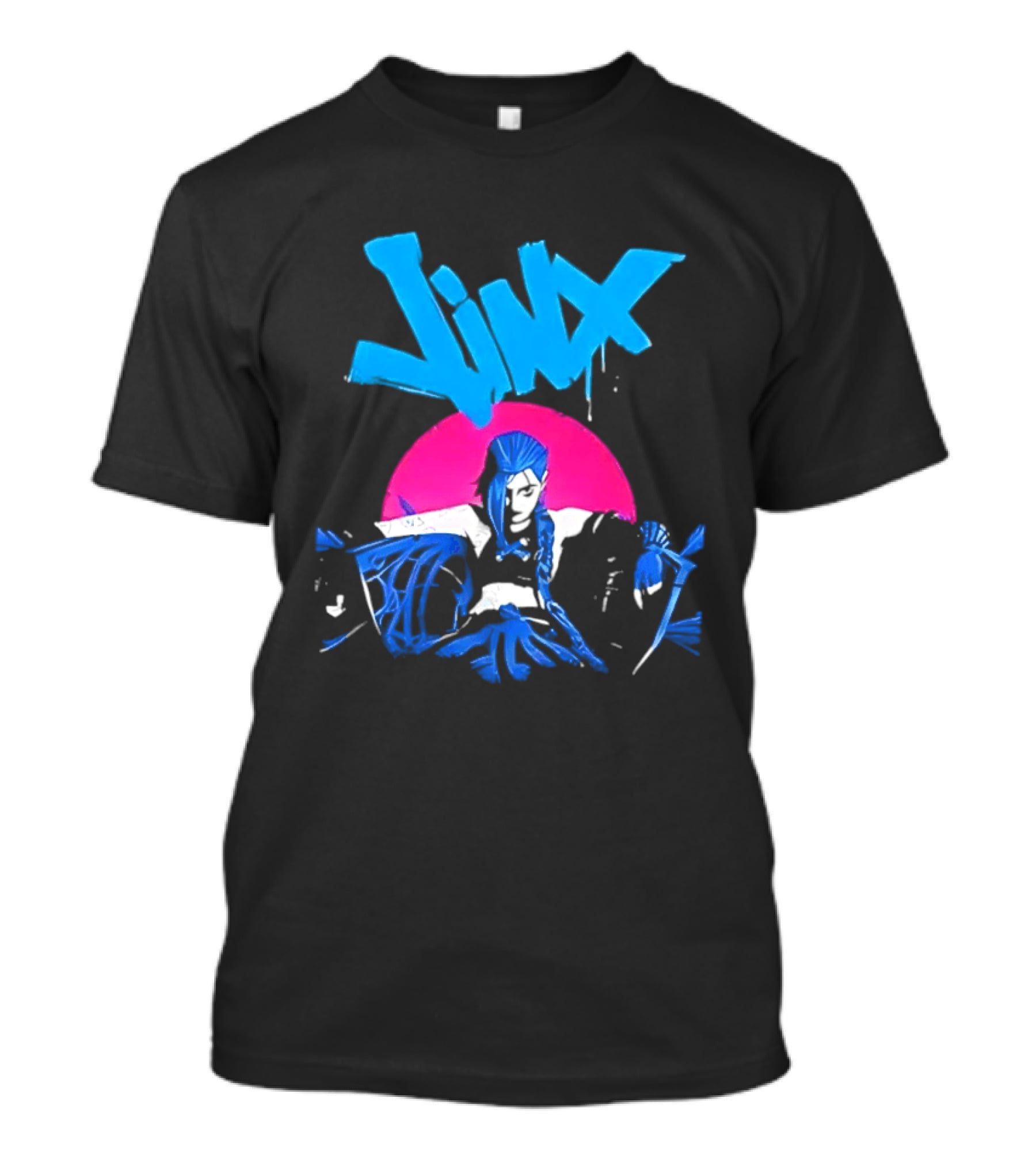 Jinx Blue Hair Graffiti Unleashed Power Arcane League Of Legends 2026 Season 2 Anticipation T-Shirt