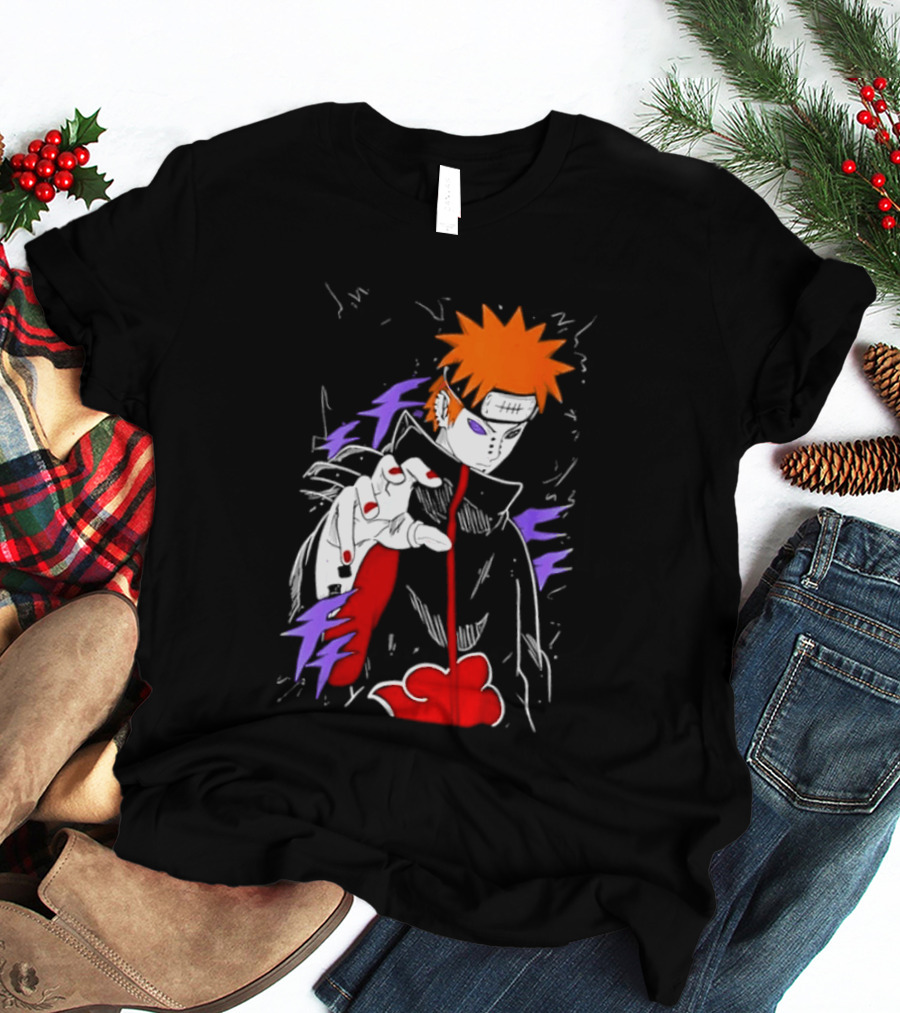 Naruto Shippuden Pain Akatsuki Rinnegan Almighty Push Anime 2026 Trend T-Shirt