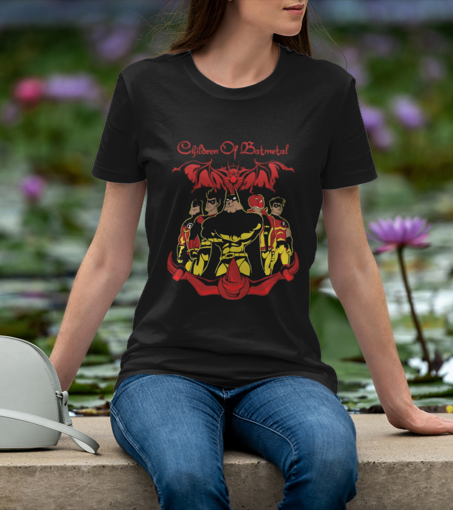 Children Of Batmetal Batman Robins Heavy Metal Characters Demonic Bat T-Shirt