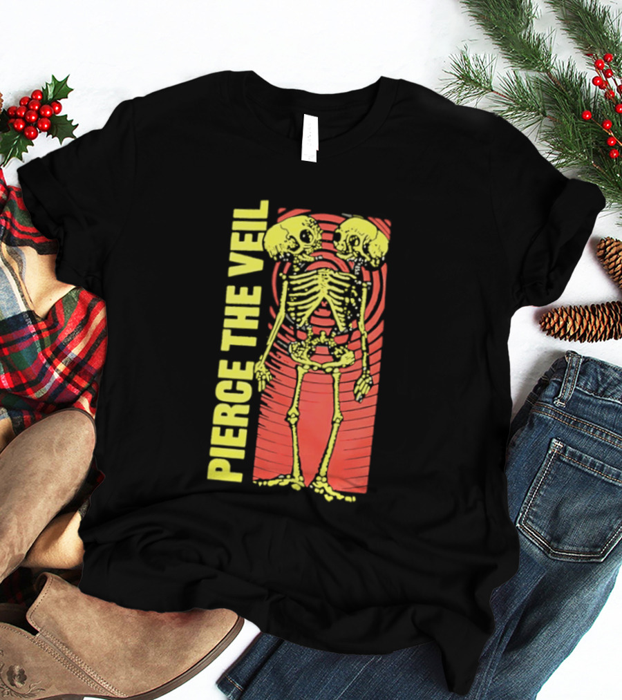 Pierce The Veil Two Headed Skeleton Red Target 2026 T-Shirt
