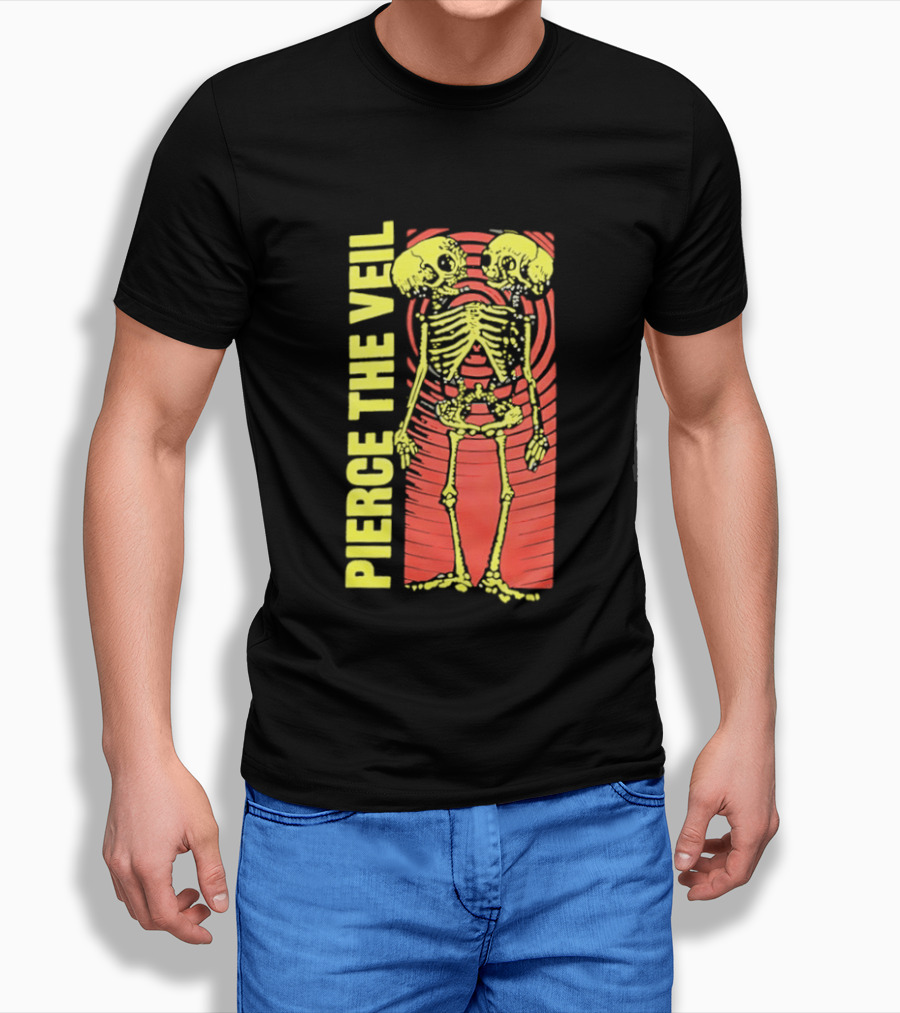 Pierce The Veil Two Headed Skeleton Red Target 2026 T-Shirt