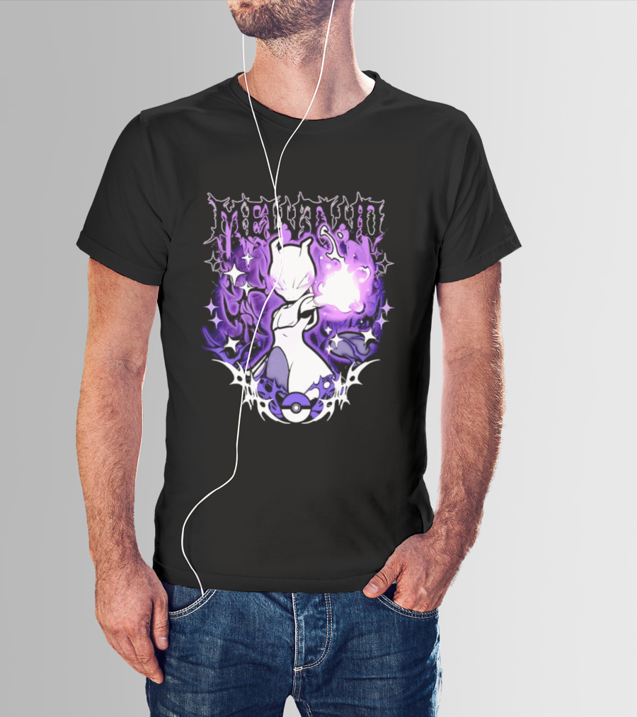 Gothic Mewtwo Psychic Legendary Pokemon T-Shirt