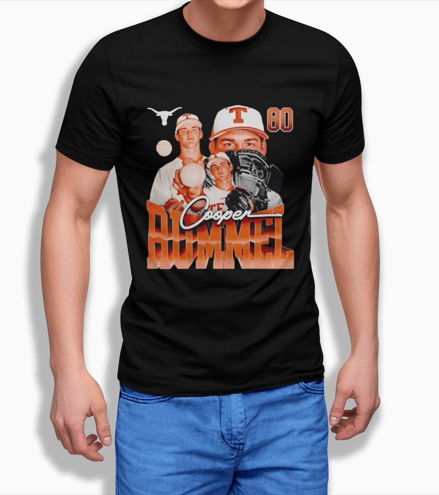Texas Longhorns Cooper Rummel Baseball Collage 80 T-Shirt