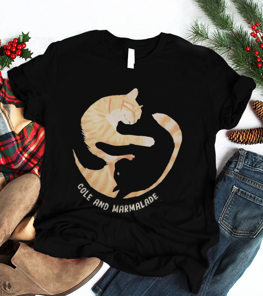Cole And Marmalade Cats Yin Yang Pet Lovers Circle Harmony T-Shirt