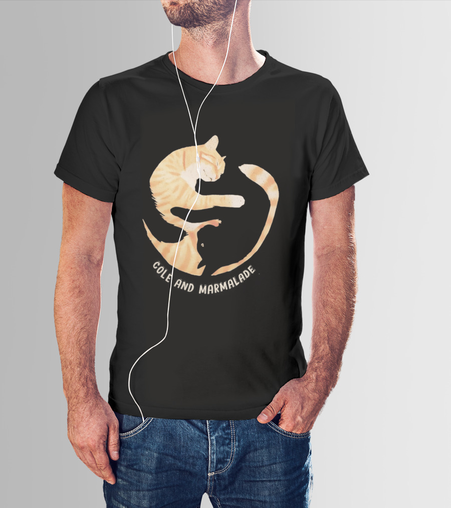 Cole And Marmalade Cats Yin Yang Pet Lovers Circle Harmony T-Shirt