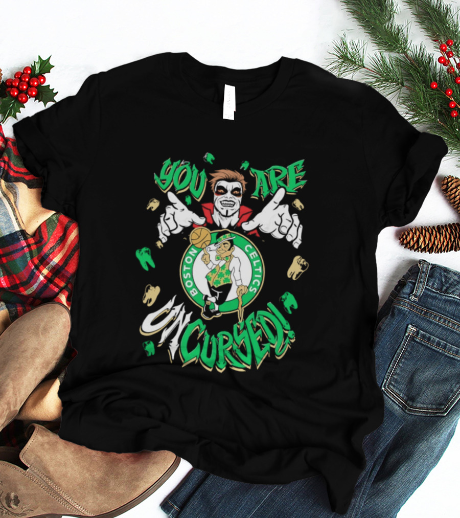 WWE Danhausen X Boston Celtics You Are Uncursed Vampire Horror T-Shirt