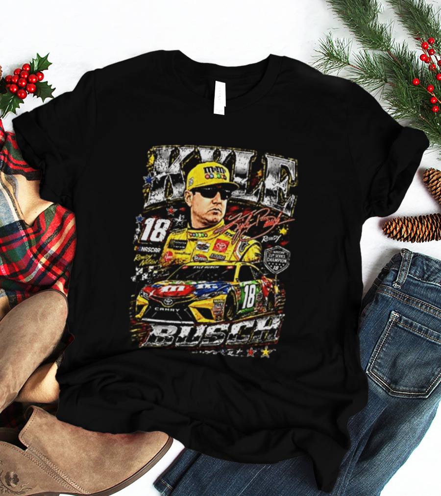 Kyle Busch 18 NASCAR Rowdy Nation M&M's Toyota Camry Rowdy 2015 Pixel Champions T-Shirt