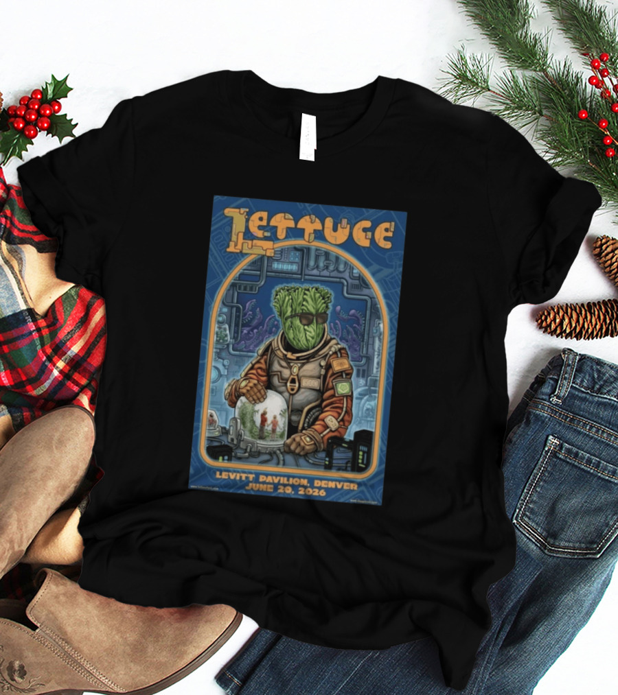 Lettuce Levitt Pavilion Denver June 20 2026 Cosmic Astronaut Scene T-Shirt
