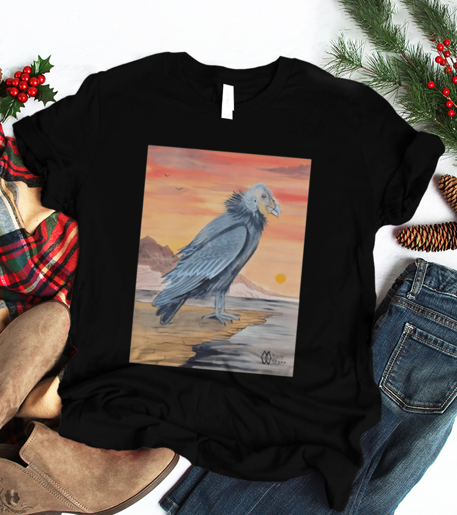California Condor On Cliff Matt Starr Sunset Scene T-Shirt