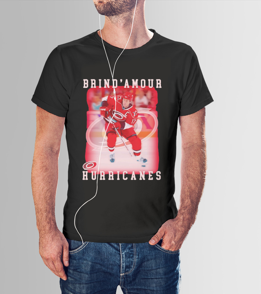 Brind'Amour Hurricanes Number 17 Captain Hockey Player T-Shirt