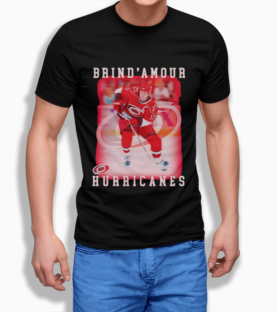 Brind'Amour Hurricanes Number 17 Captain Hockey Player T-Shirt