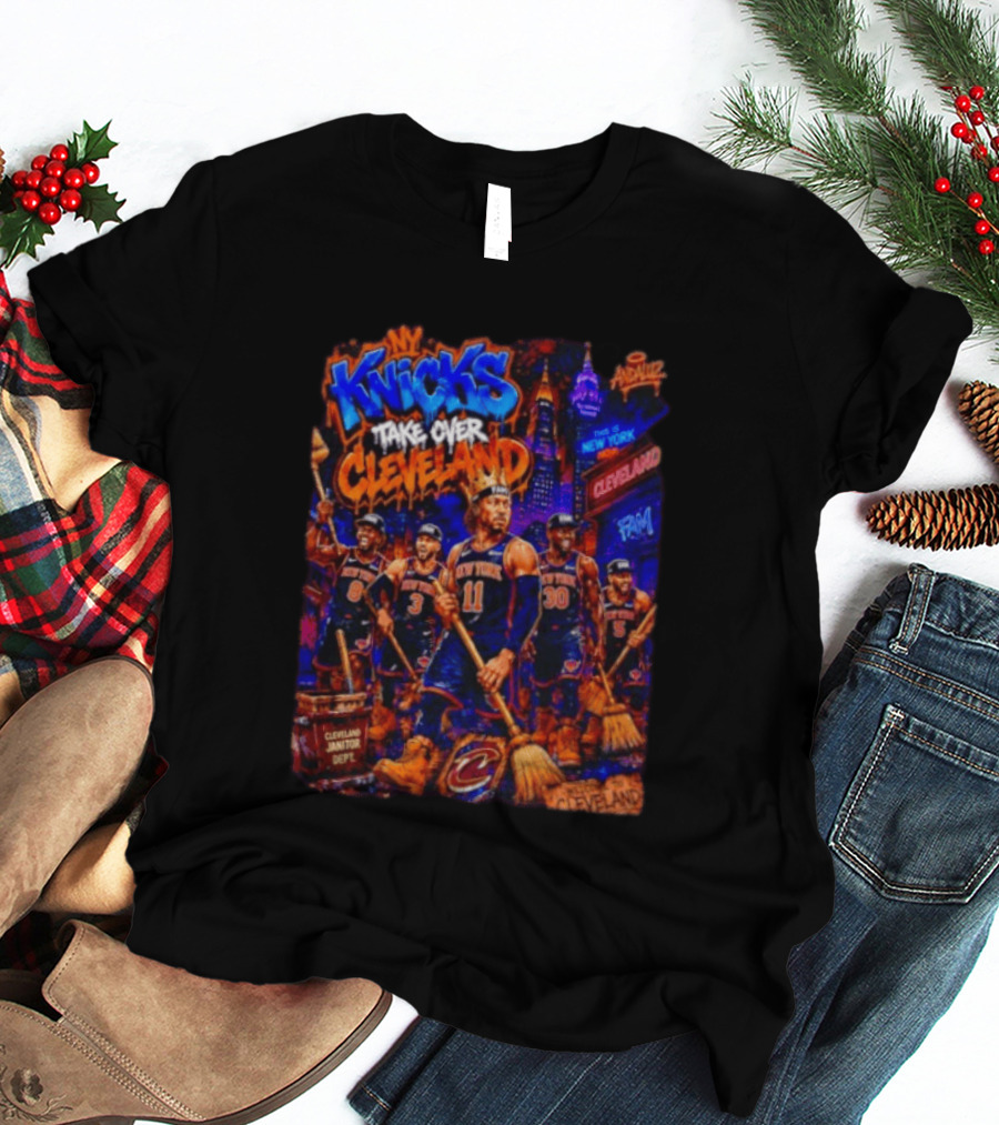 New York Knicks Take Over Cleveland NBA Basketball Rivalry City Battle T-Shirt