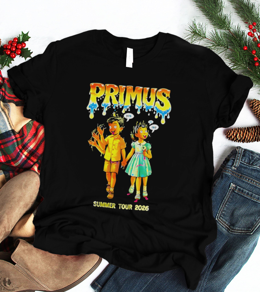 Primus Summer Tour 2026 Cartoon Style Melting Drip T-Shirt