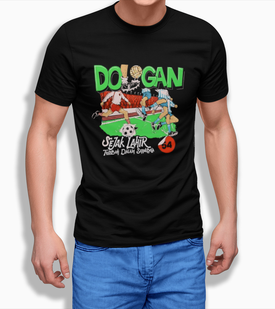 Dologan FC Sejak Lahir Tumbuh Dalam Sepakbola Retro Football Players And Field T-Shirt