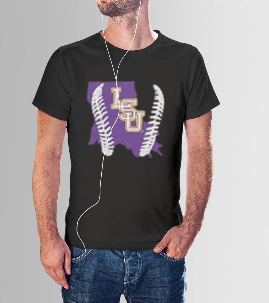 LSU Tigers 2026 Purple Baseball LSU Shape T-Shirt