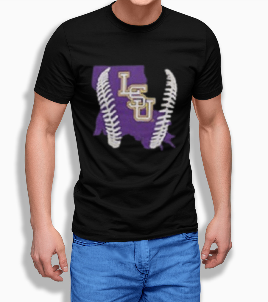 LSU Tigers 2026 Purple Baseball LSU Shape T-Shirt