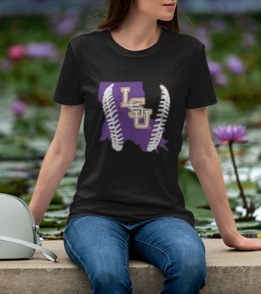 LSU Tigers 2026 Purple Baseball LSU Shape T-Shirt