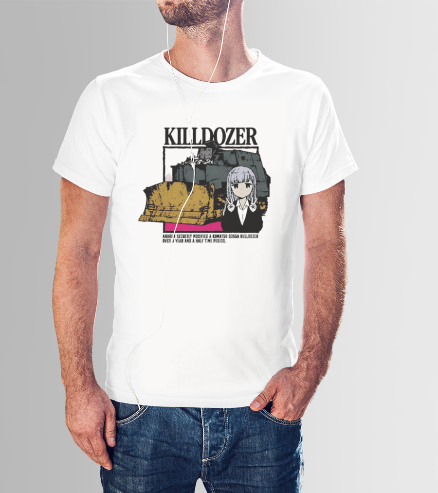 Killdozer Komatsu D355A Aharen Reina Anime Crossover Machinery T-Shirt