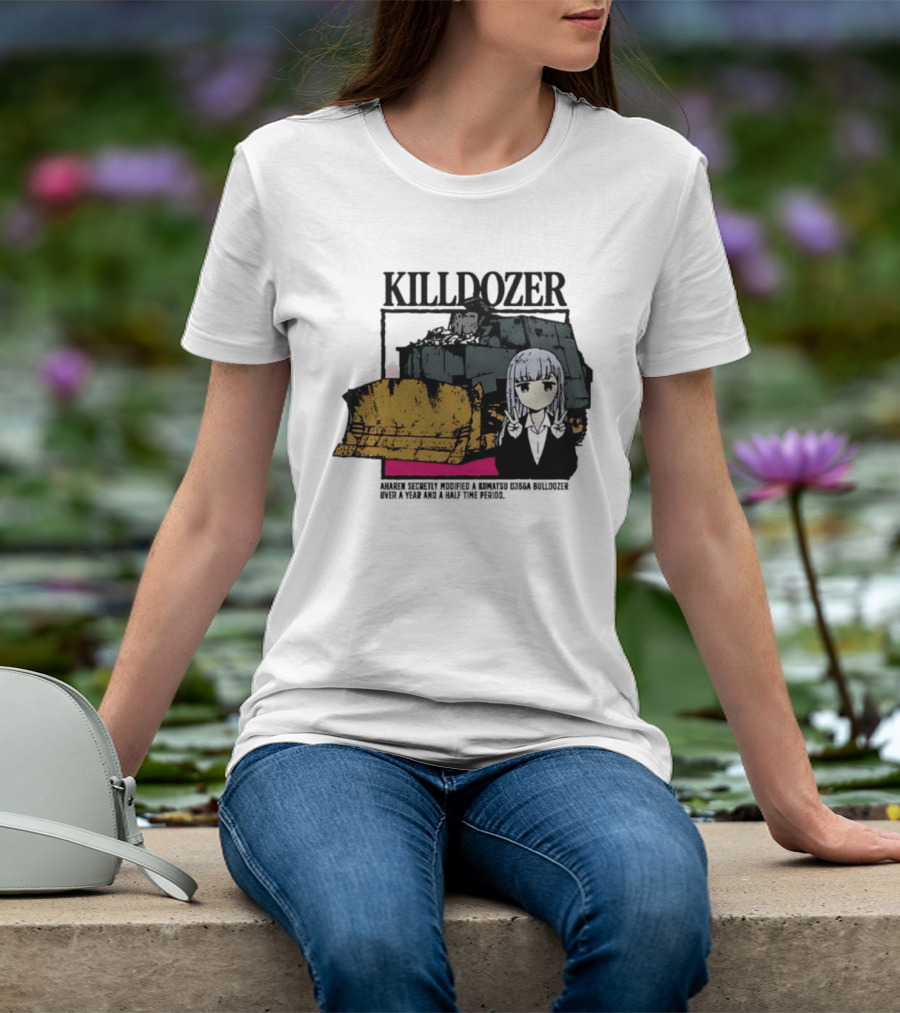 Killdozer Komatsu D355A Aharen Reina Anime Crossover Machinery T-Shirt