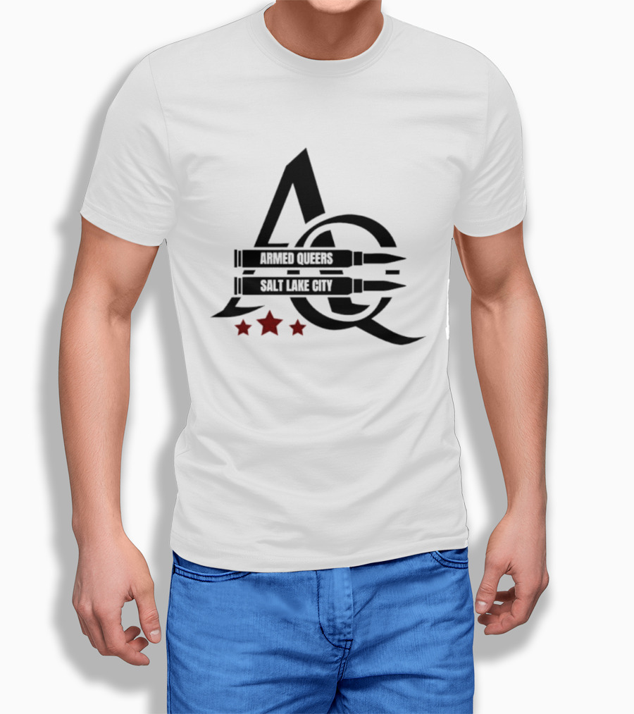 Armed Queers Salt Lake City AQ Bullet Logo Three Stars T-Shirt