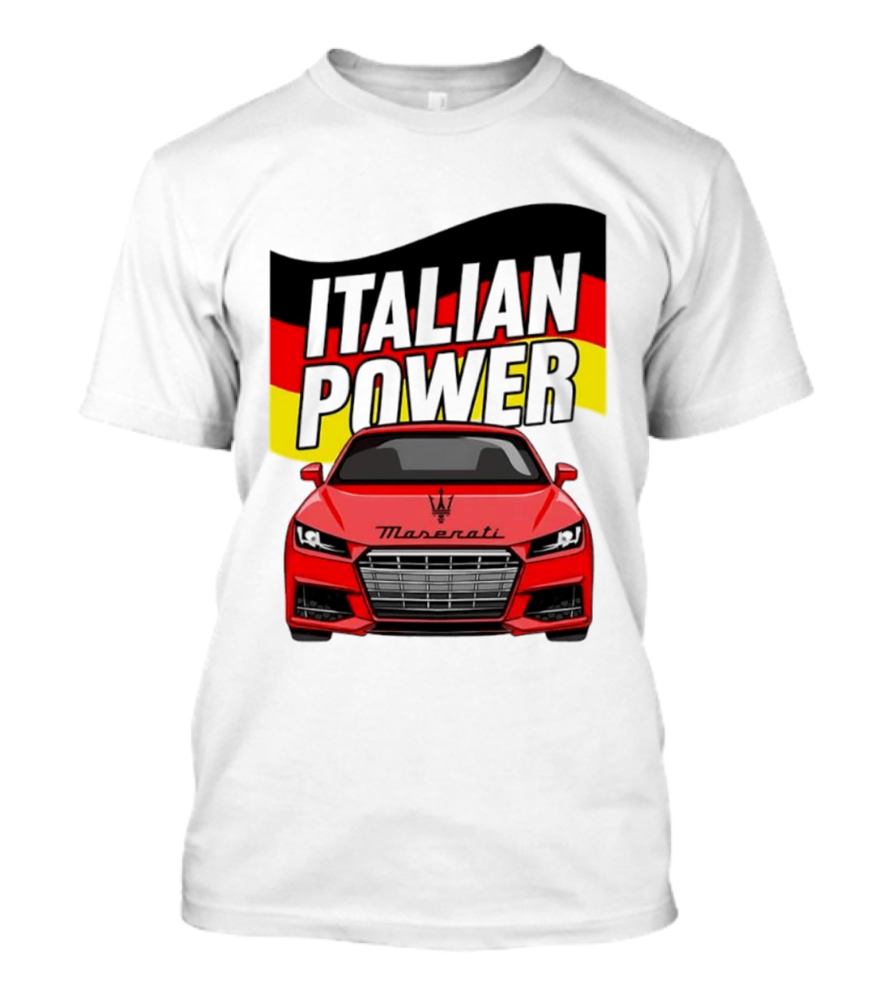 Maserati Italian Power German Flag Car T-Shirt