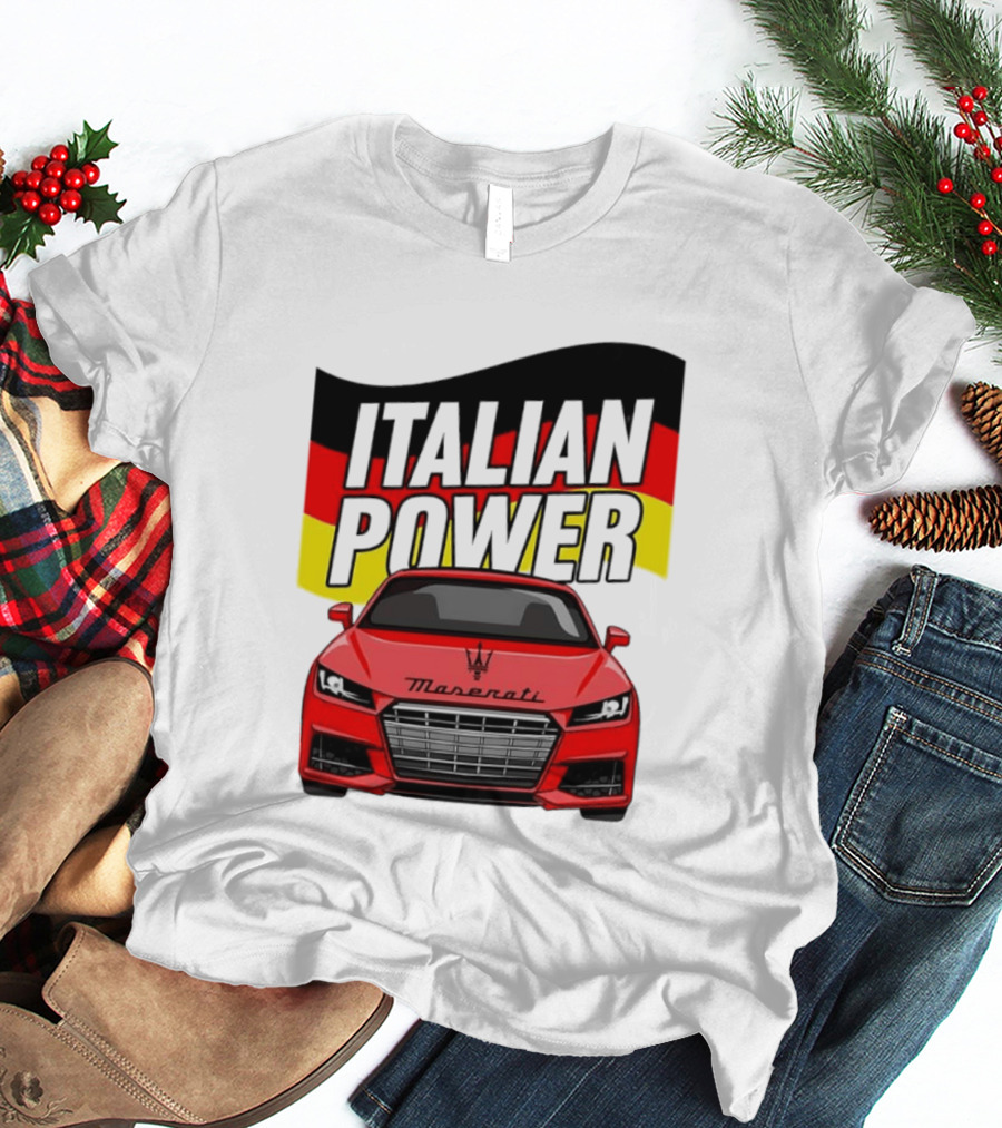 Maserati Italian Power German Flag Car T-Shirt