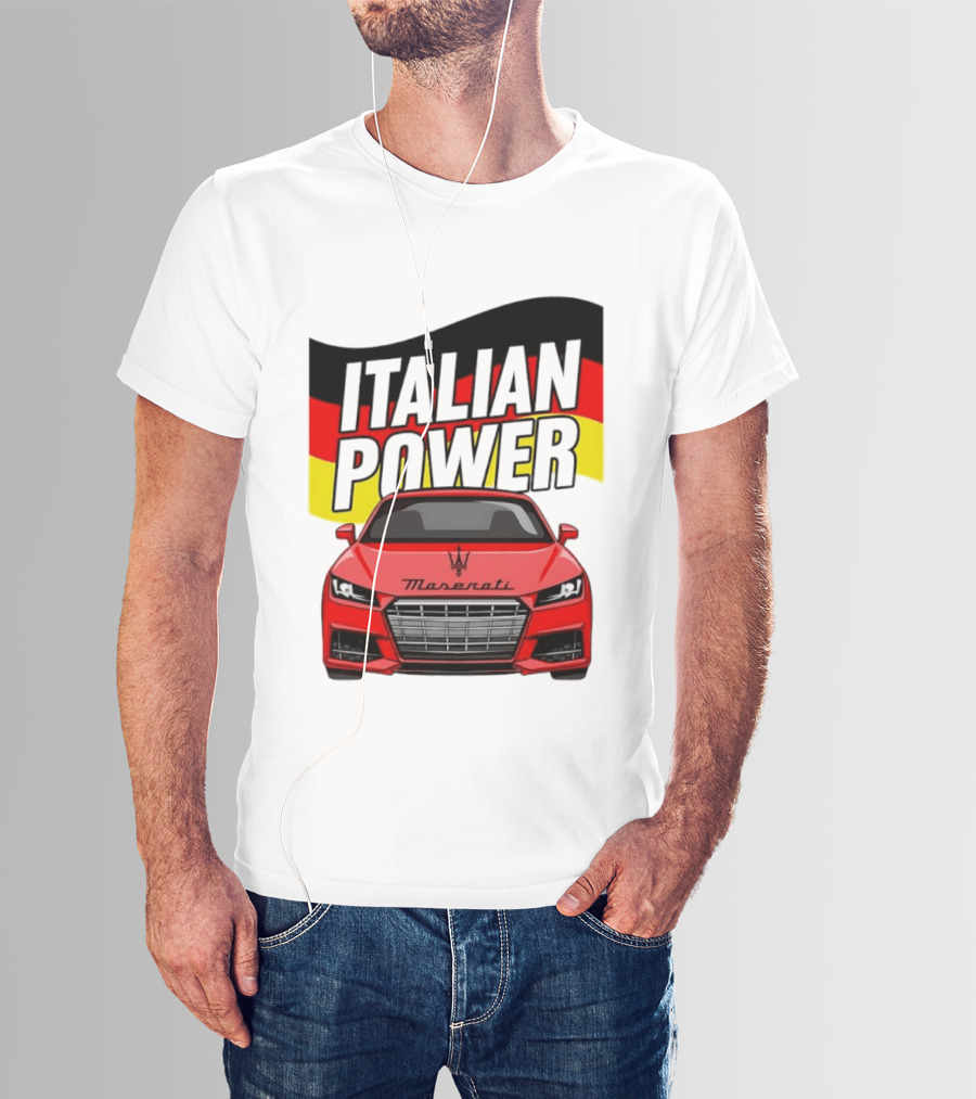 Maserati Italian Power German Flag Car T-Shirt