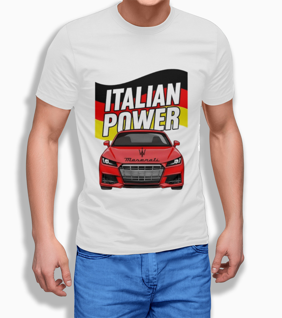 Maserati Italian Power German Flag Car T-Shirt