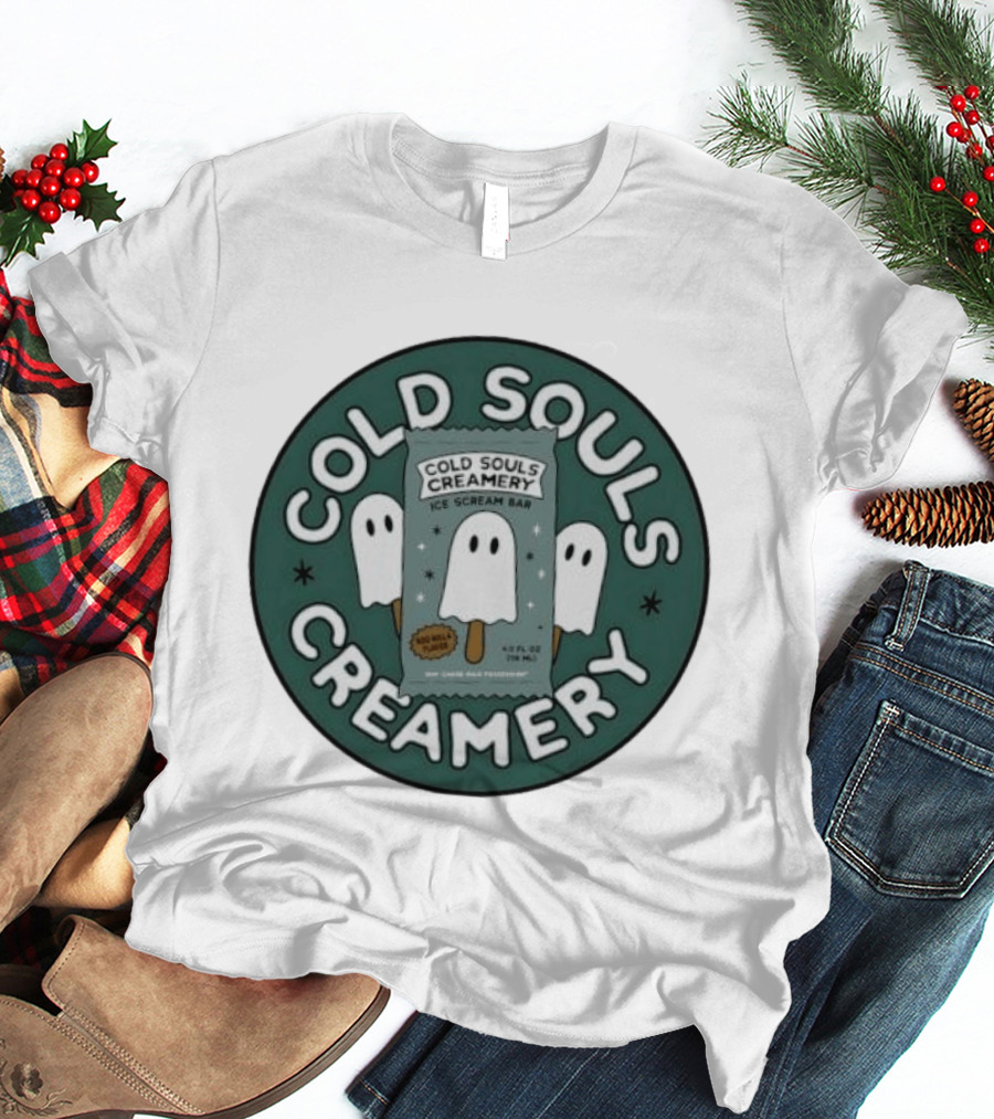 Cold Souls Creamery Ice Scream Bar Boo Nilla Ghost Ice Cream T-Shirt