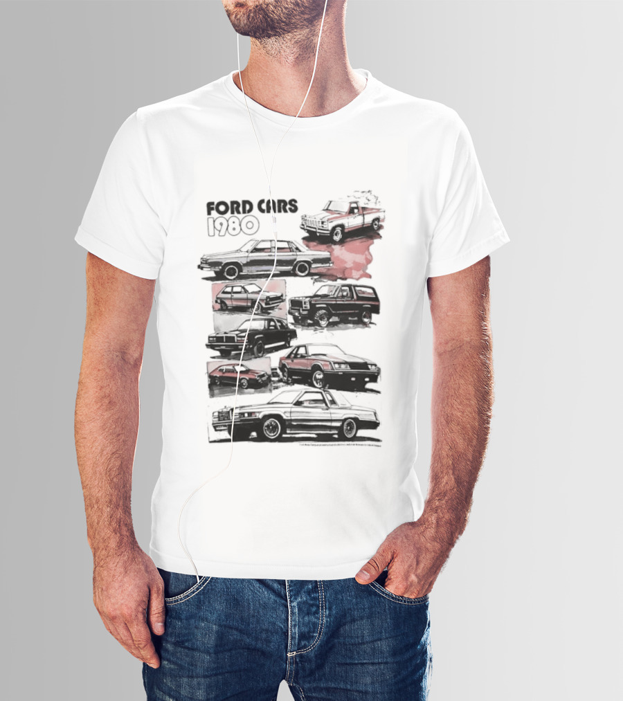 Ford Cars 1980 F Series Bronco Mustang Thunderbird Classic Collection T-Shirt