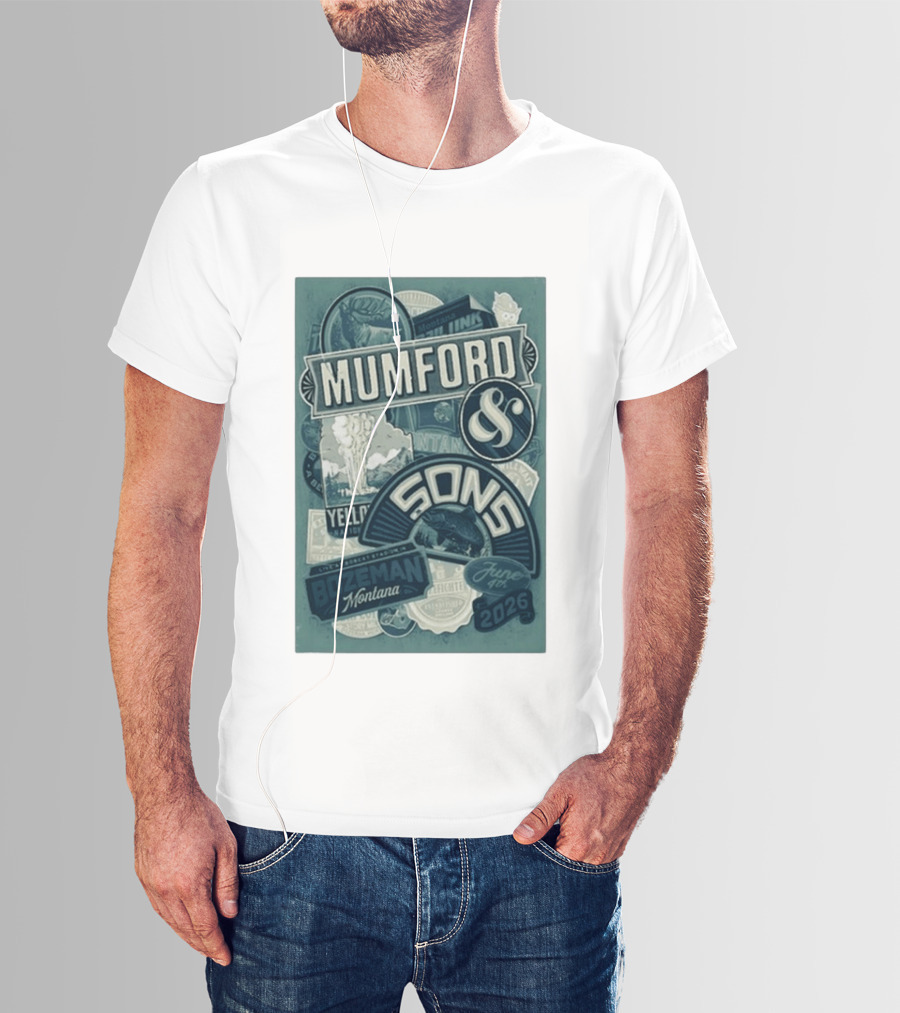 Mumford & Sons Bozeman Montana June 4 2026 Bobcat Stadium Yellowstone National Park T-Shirt