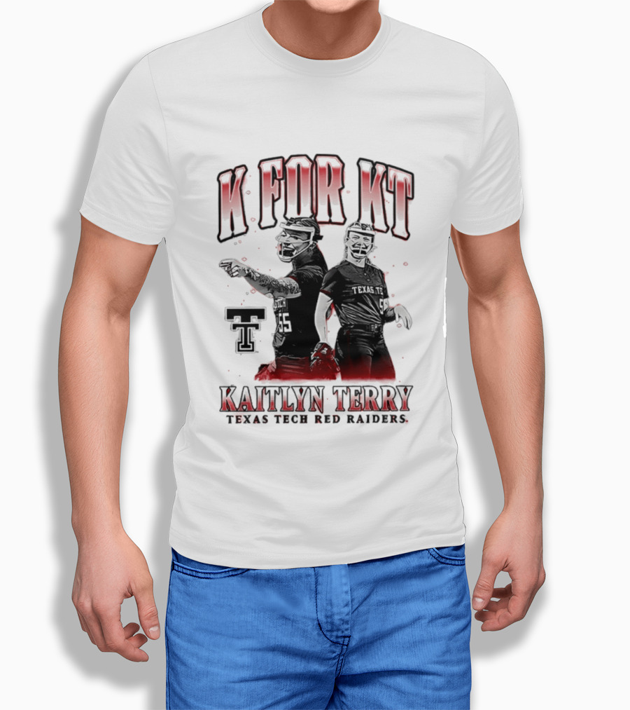 K For KT Kaitlyn Terry Texas Tech Red Raiders T-Shirt