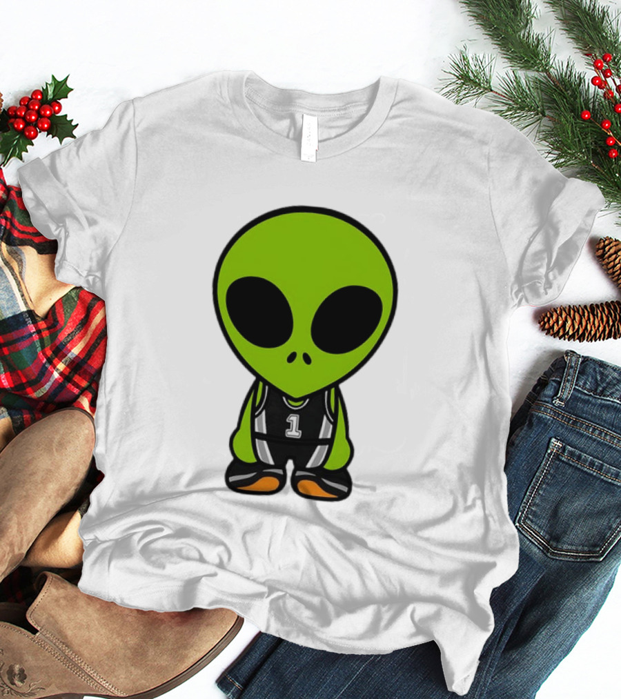 Alien Victor Wembanyama Cartoon Basketball Number 1 T-Shirt