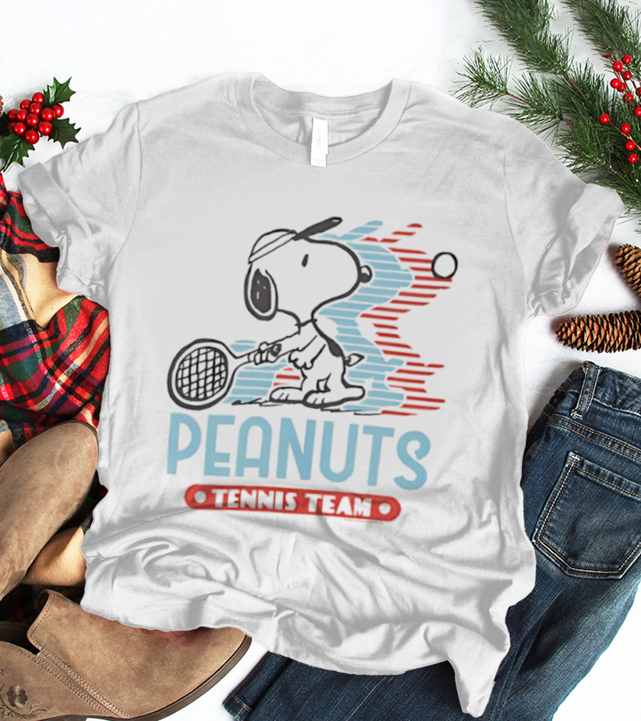 Peanuts Snoopy Tennis Team Vintage Cartoon Sports T-Shirt