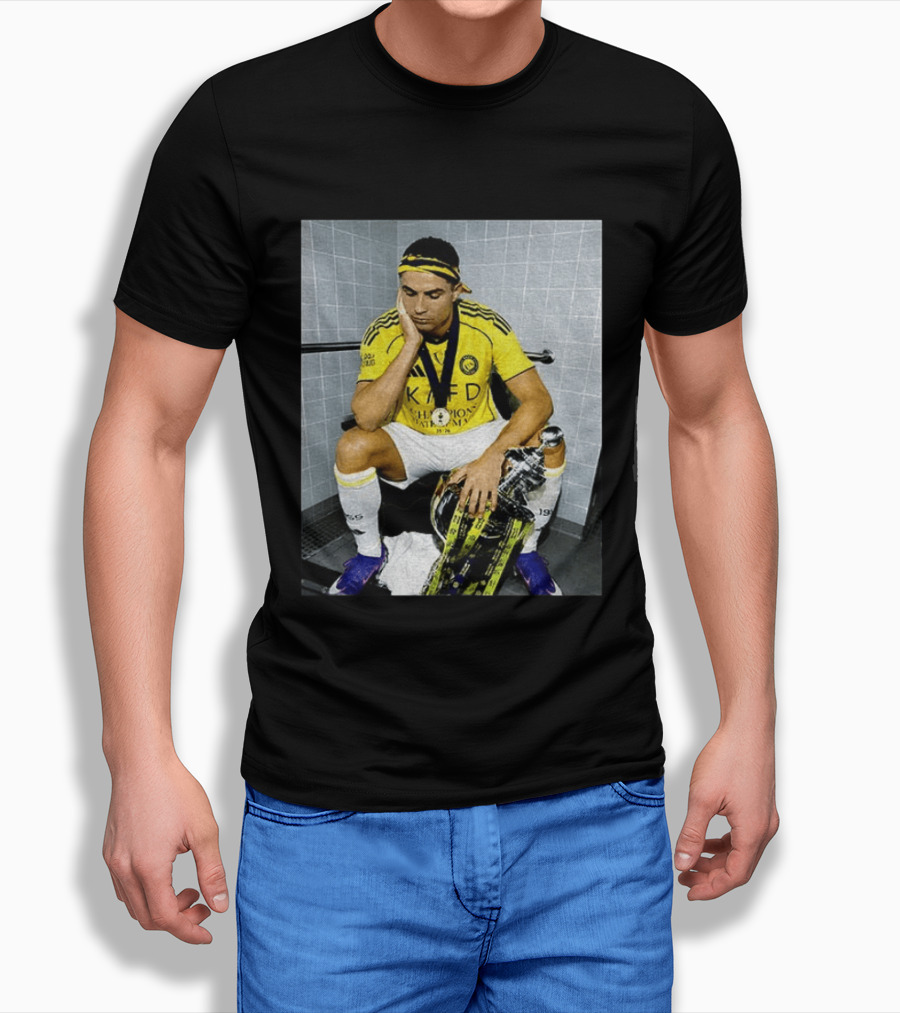 Cristiano Ronaldo Al Nassr FC Saudi Pro League Champion KAFD Yellow Jersey T-Shirt