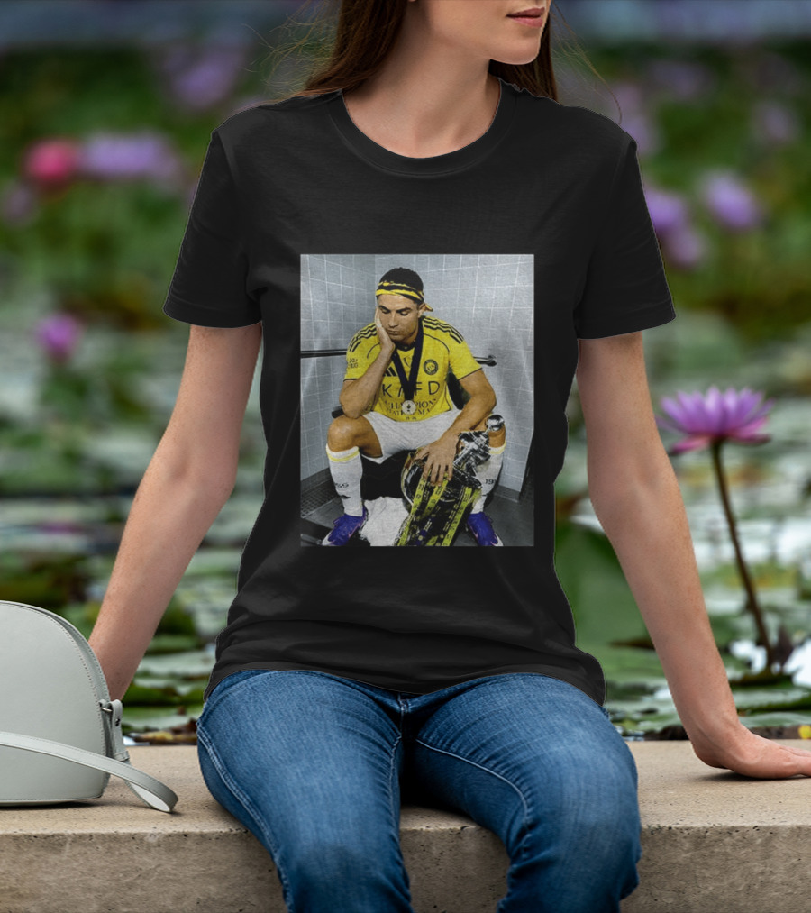 Cristiano Ronaldo Al Nassr FC Saudi Pro League Champion KAFD Yellow Jersey T-Shirt
