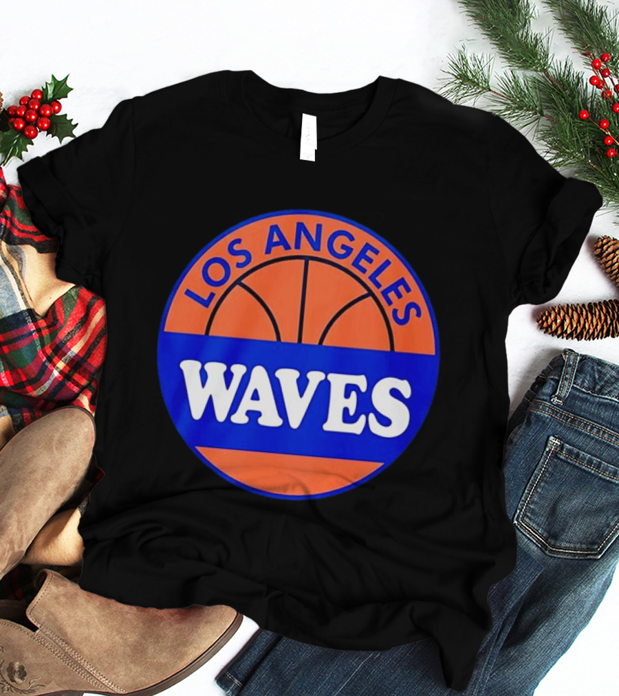 Los Angeles Waves Basketball Theme Circle T-Shirt